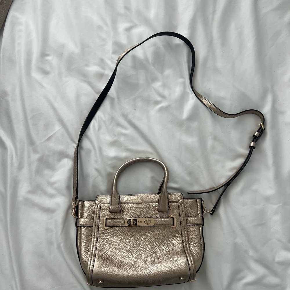 Coach Gold Crossbody Bag with Shimmery Finish
